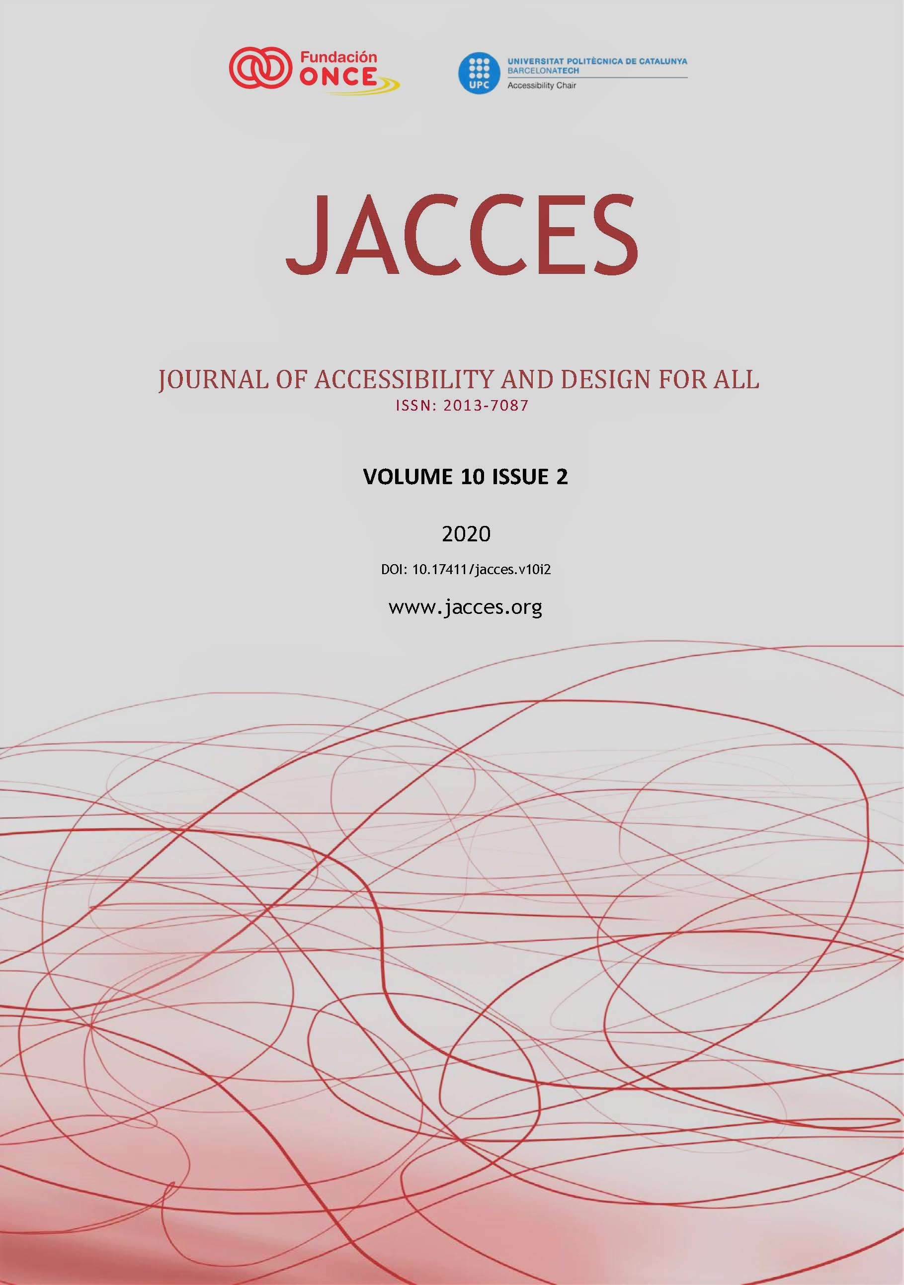 Cover of Journal of Accessibility and Design for All Vol. 10 No. 2 (2020)