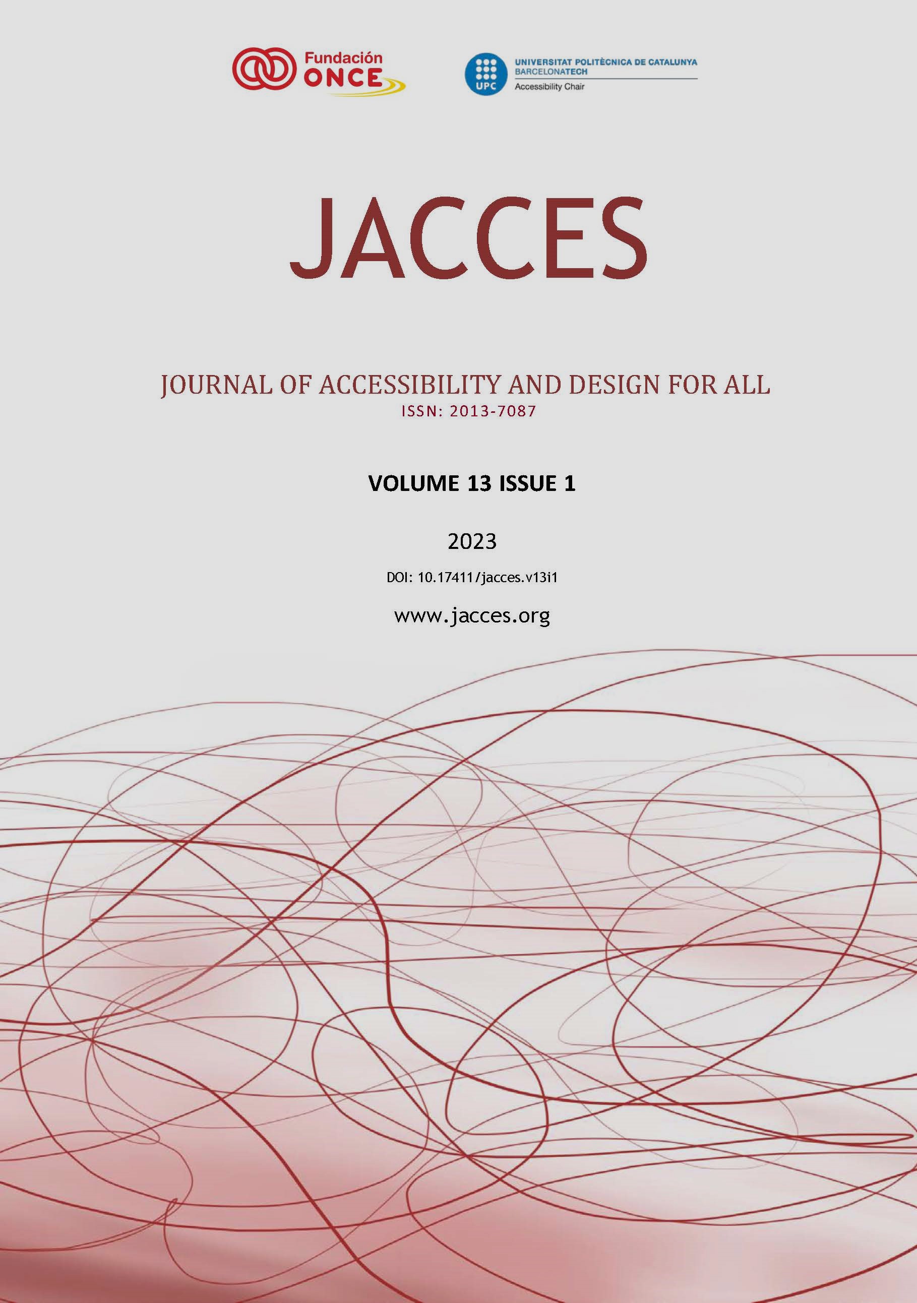 Cover of Journal of Accessibility and Design for All Vol. 13 No. 1 (2023)